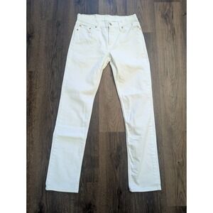 Levis 511 Jeans Mens 30x32 White Slim Straight Mid Rise Light Wash Stretch Denim